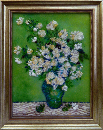Винсент Ван Гог — Натюрморт: розовые розы в вазе