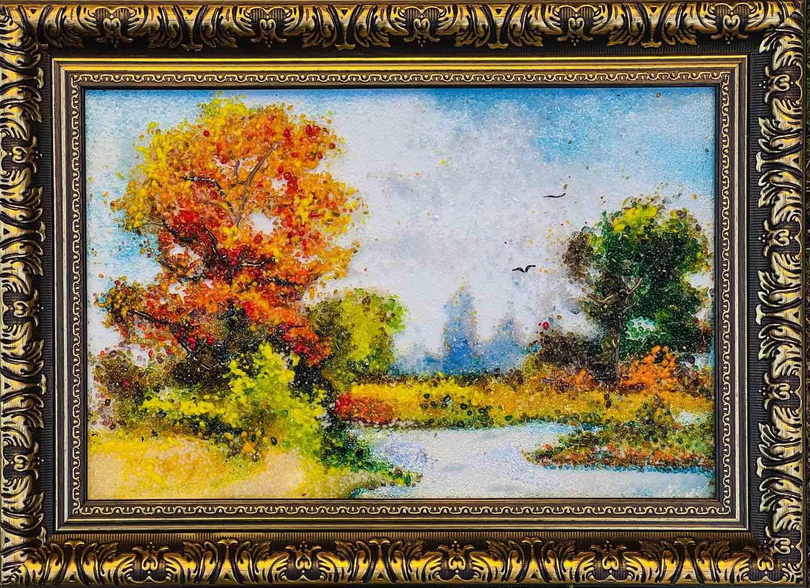 Картина из стекла «У реки».