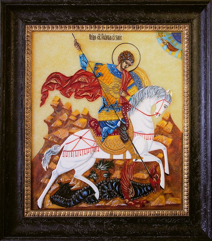 Икона из стекла «Георгий Победоносец»