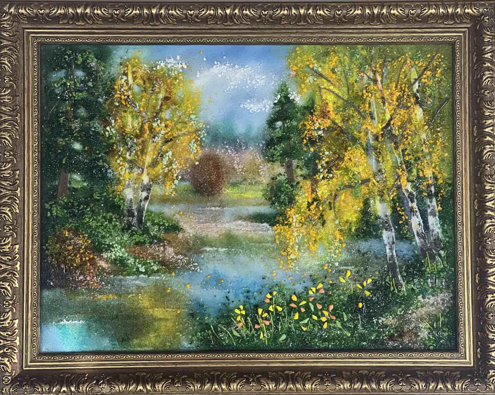 Картина из стекла «Осень золотая».