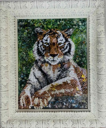 Картина из стекла «Тигр»