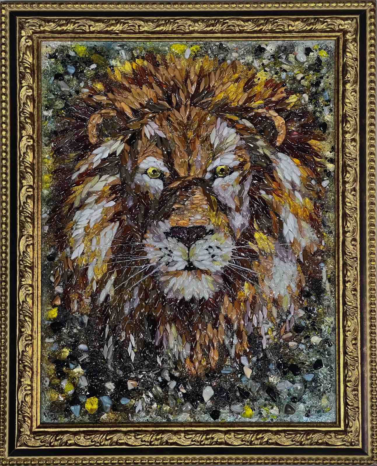 Картина из стекла «Лев»