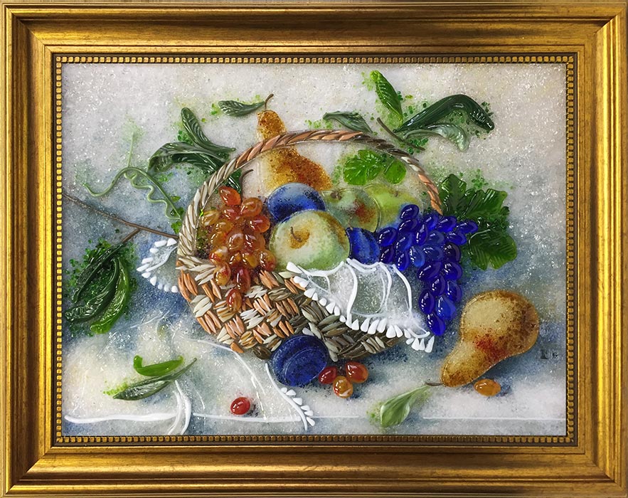 Картина из стекла «Натюрморт. Корзина фруктов»
