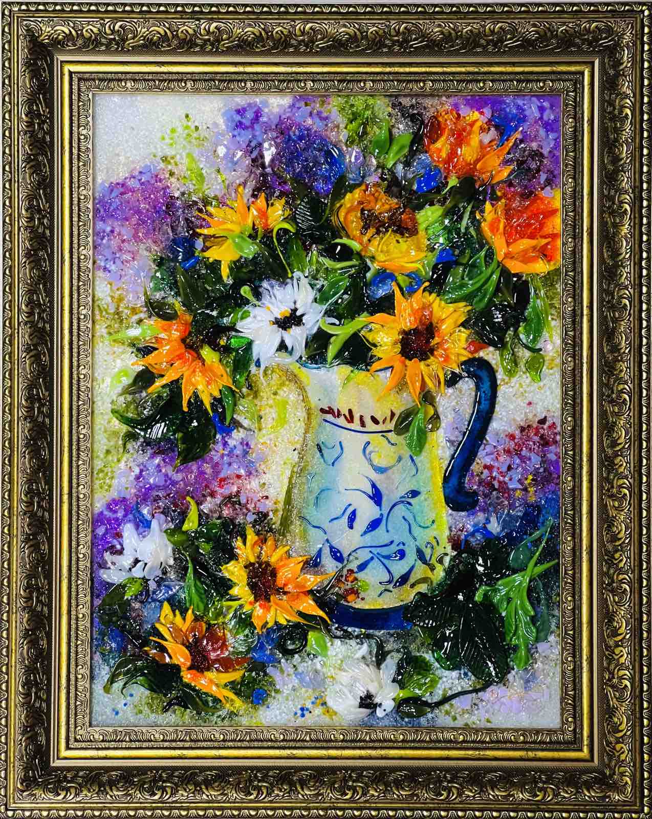 Картина из стекла «Букет любимых цветов»