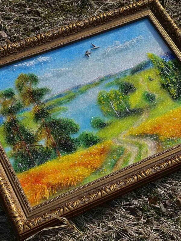 Картина из стекла «Ржаное поле»