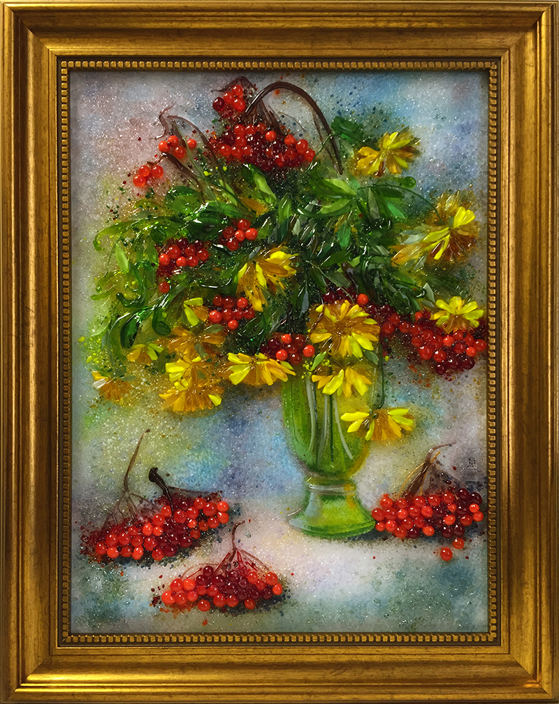 Картина из стекла «Осенний букет»
