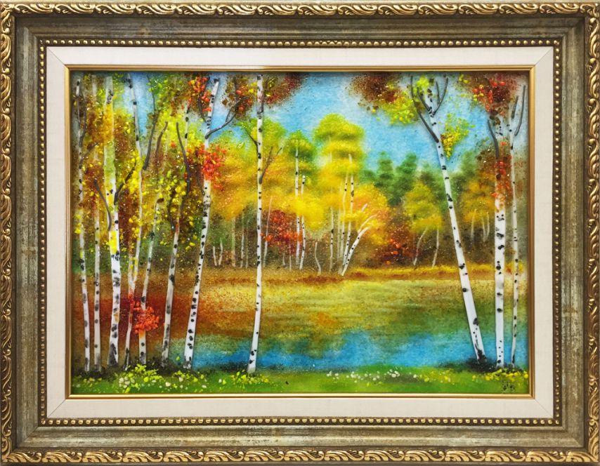 Пейзаж из стекла «Осенний лес»