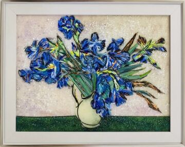 Картина из стекла «Ван Гог Натюрморт: ваза с ирисами»