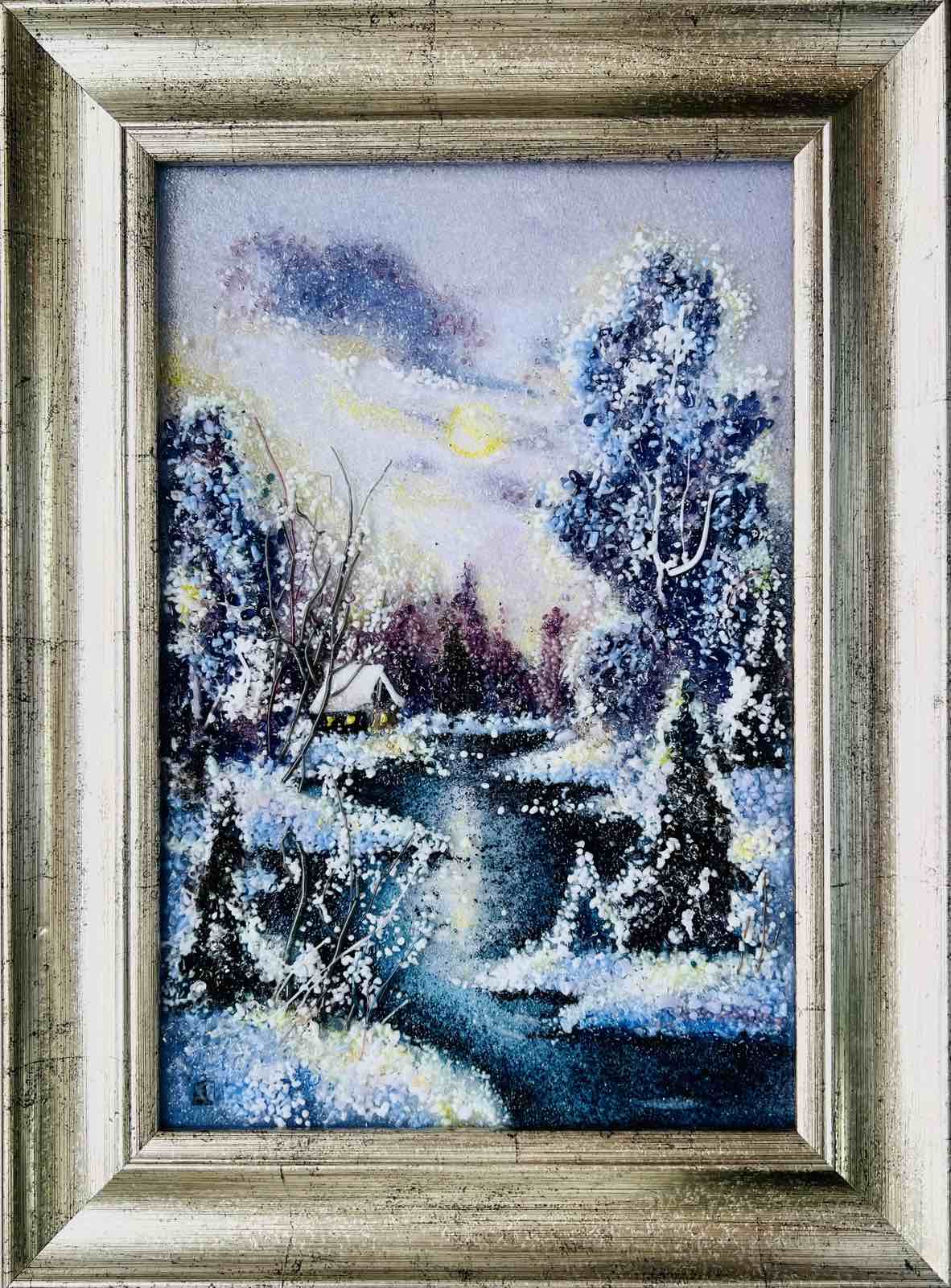 Картина из стекла «Приход зимы»