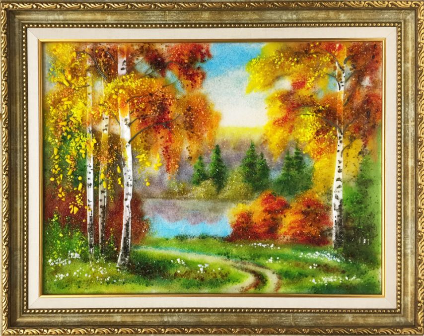 Картина из стекла «Осенний лес»