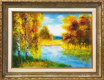 Картина из стекла «Золотая осень»