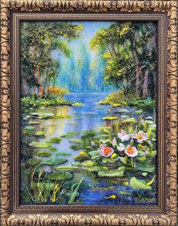 Картина из стекла «Озеро Нарочь»