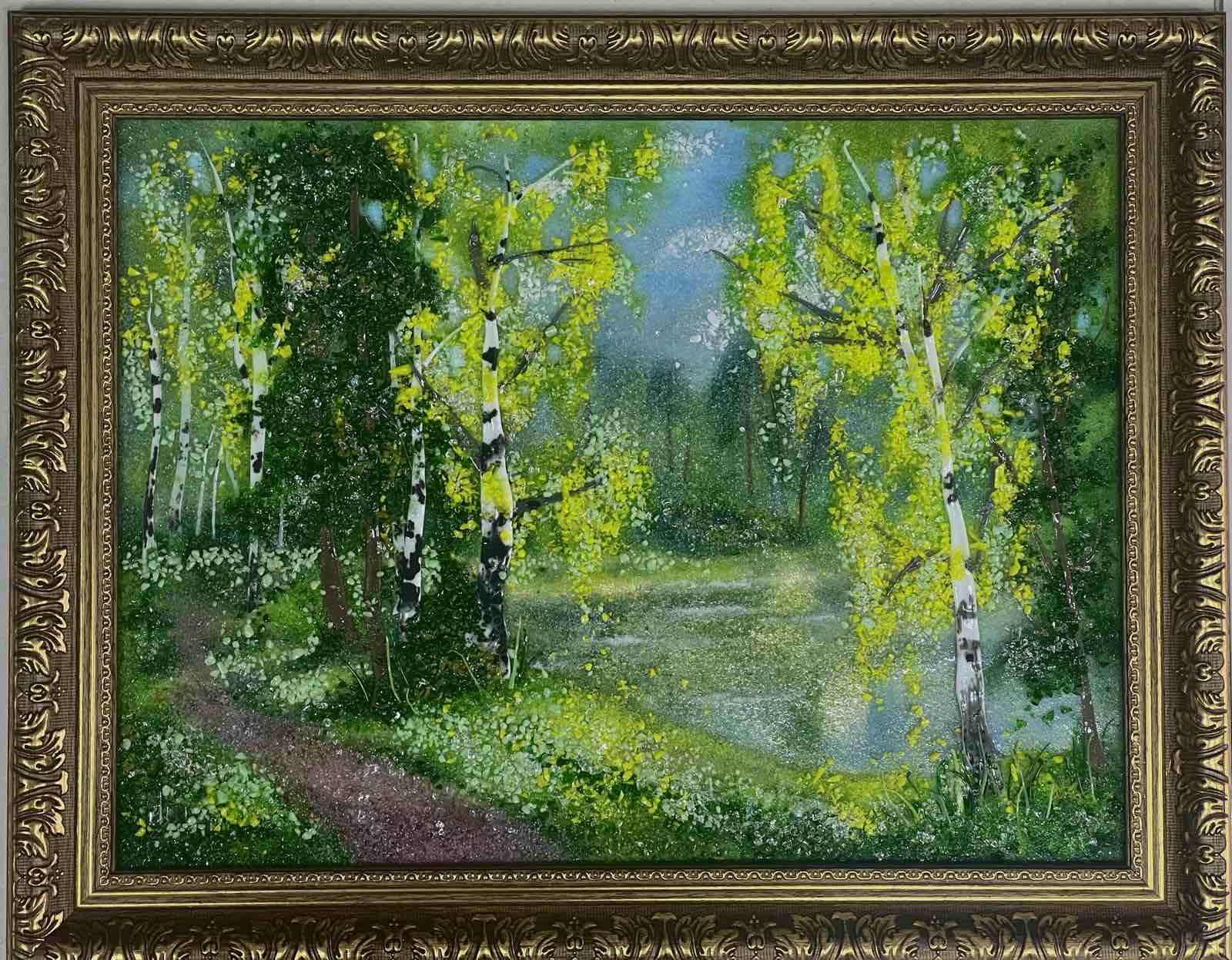 Картина из стекла «У озера»