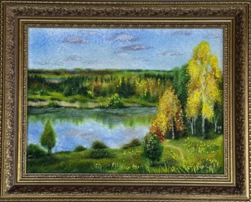 Картина из стекла «У реки»