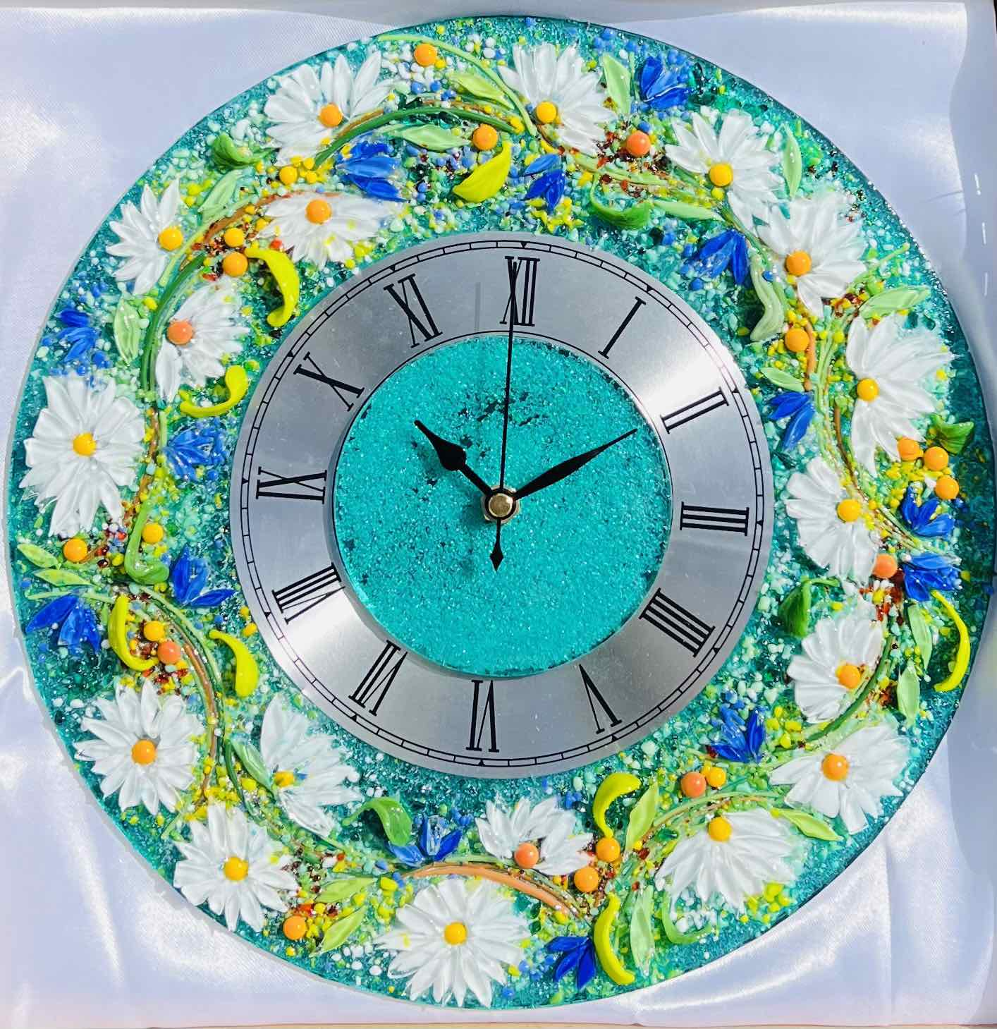 Часы из стекла «Купалье» круглые