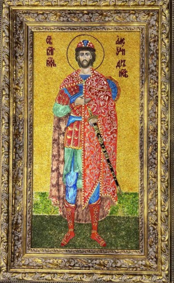 Икона из стекла «Святой благоверный князь Александр Невский»
