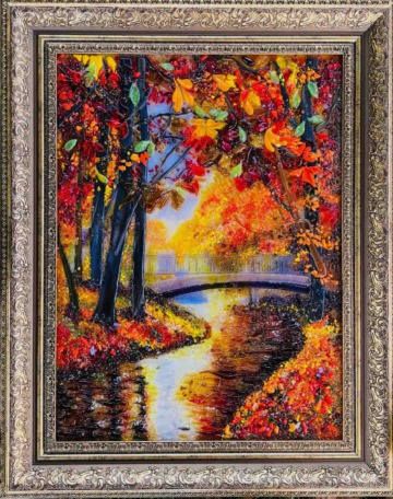 Картина из стекла «Клен и осень».