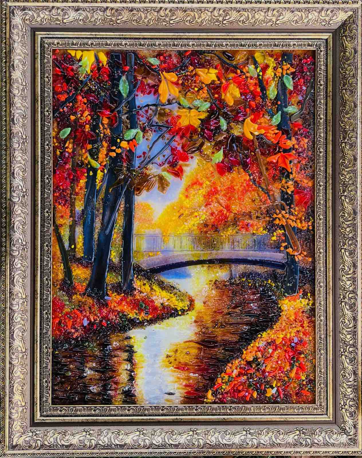 Картина из стекла «Клен и осень».