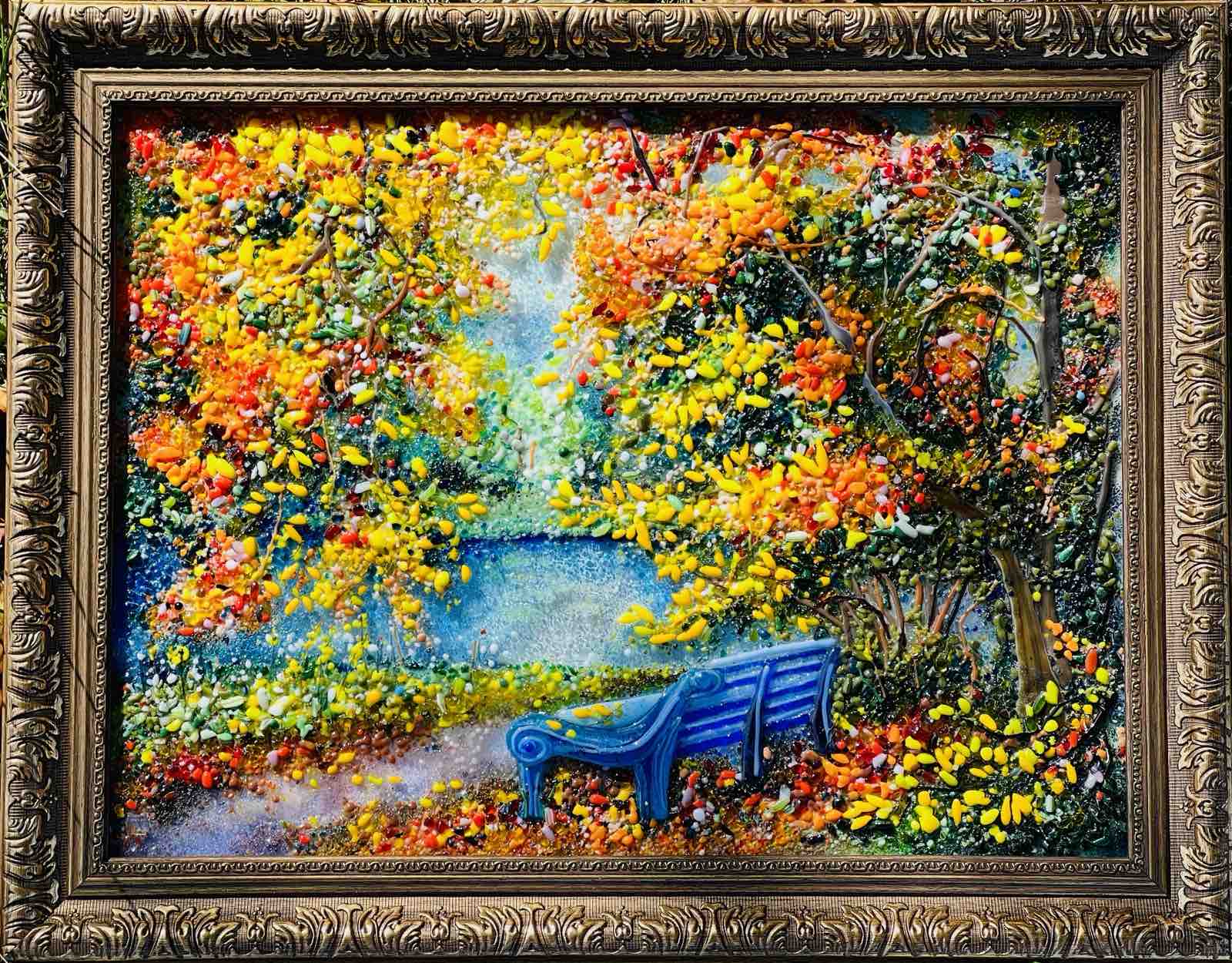 Картина из стекла «Осенний парк»